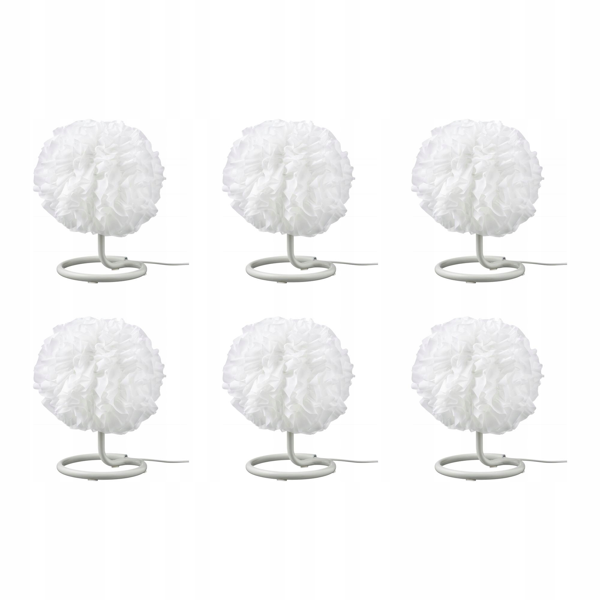6 szt. Lampa stołowa Vindkast biała 26 cm design