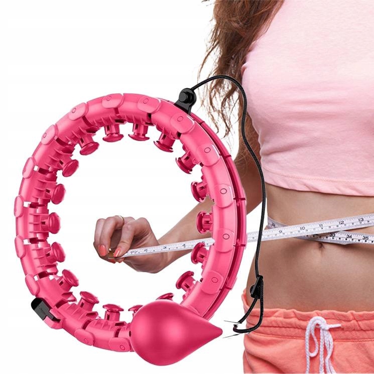 Hula Hop z Obciążeniem Odchudzające Obciążnikiem z Wypustkami Fitness Różow
