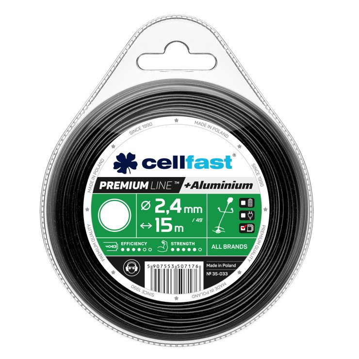 

Żyłka tnąca okrągła kosa 2,4mm15 m Cellfast 35-033
