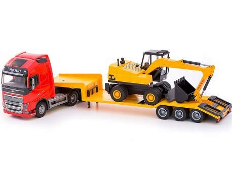 Emek Volvo FH16 New červené s návěsem a bagrem