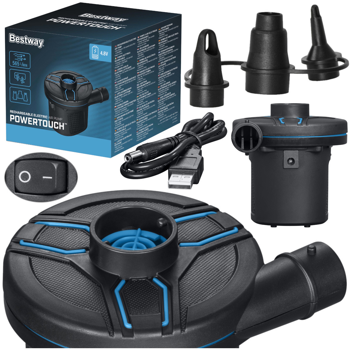 Elektrická Pumpa Pro Nafukování Matrace Bazénového Míče Usb Různé Koncovky