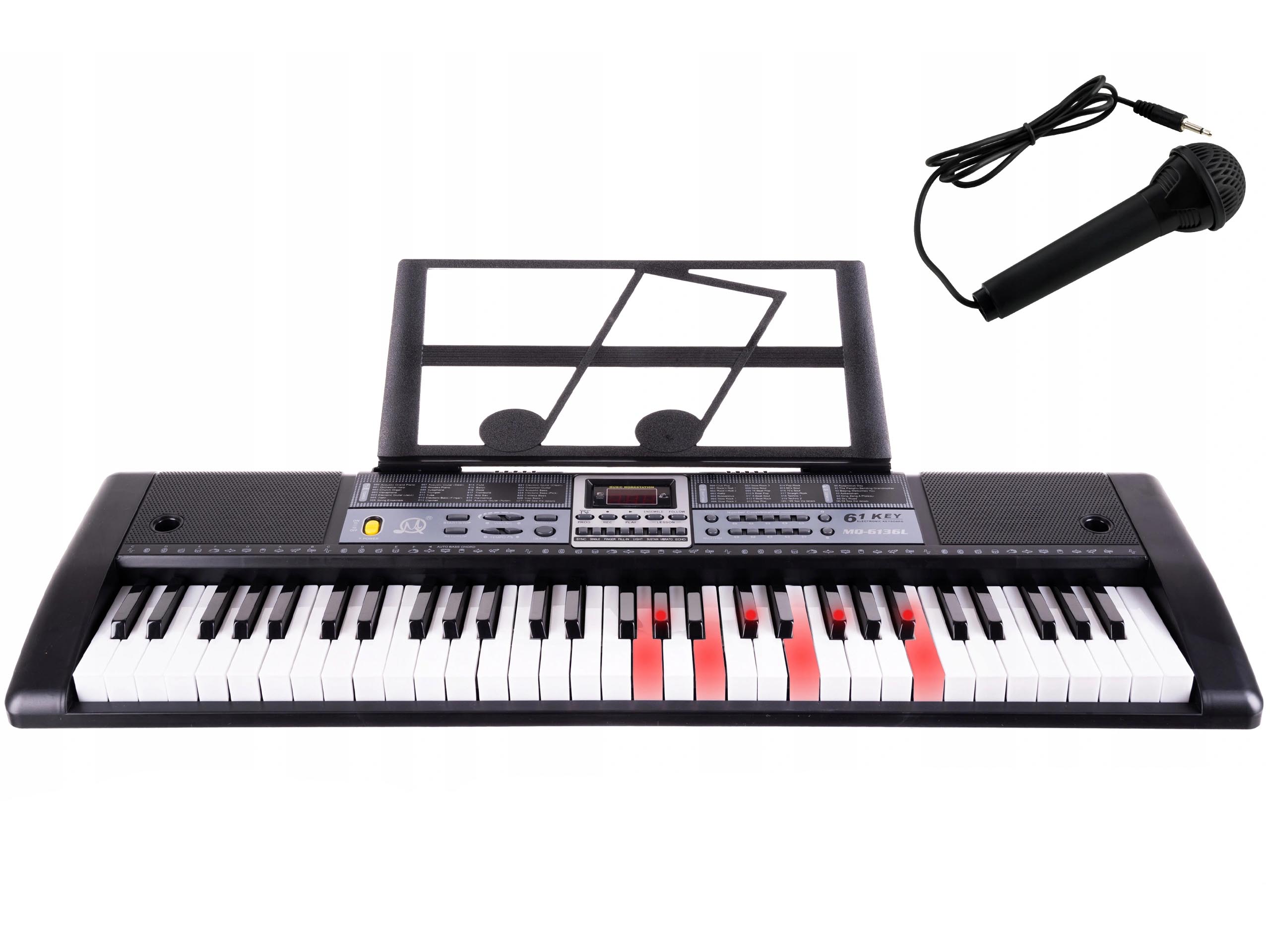 

XXL Organy Keyboard Pianino Do Nauki 61 +mikrofon