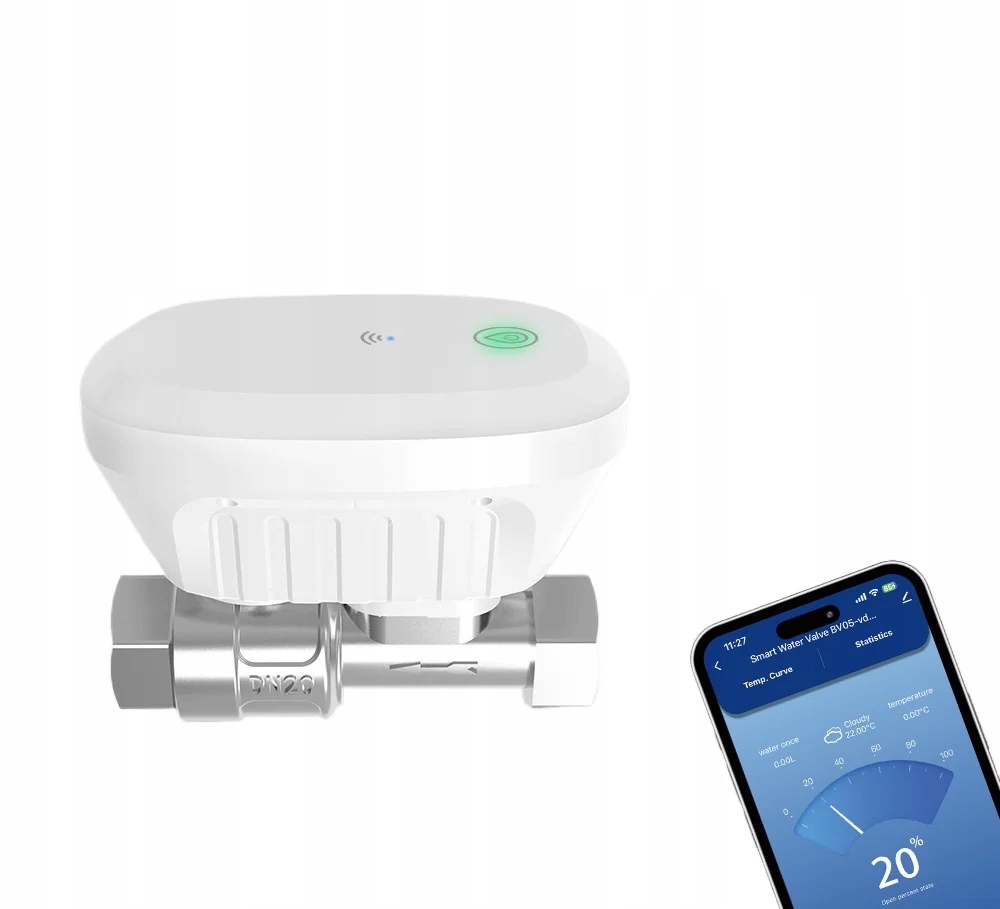 Elektroventil Vodomer 1" DN25 Tuya WiFi Stupeň otvorenia Teplota