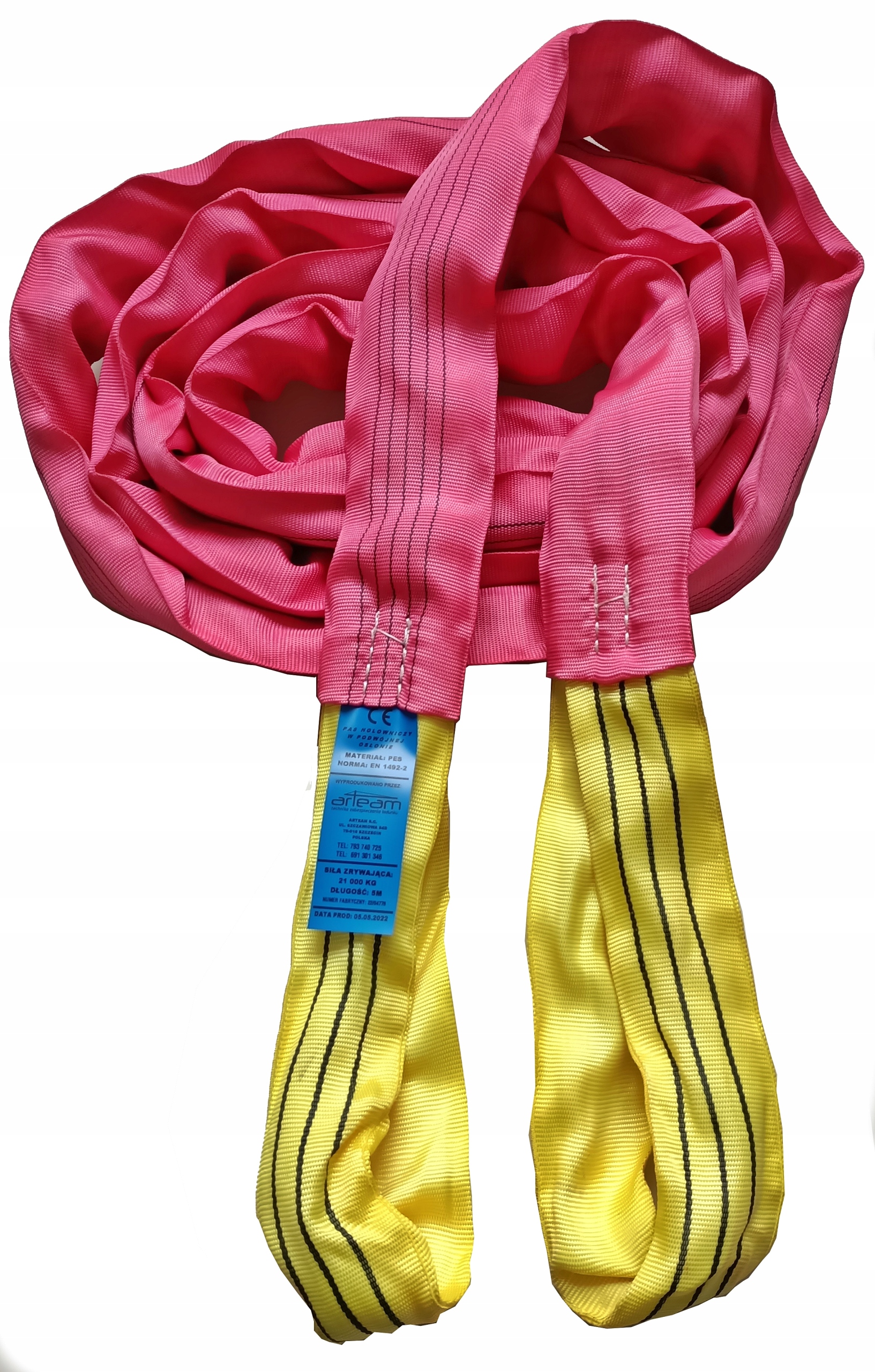 16LH-21T5M - ЛЕГКИЙ БУКСИРОВОЧНЫЙ ТРОС BUS CAMPER 21T 6M С СЕРТИФИКАТОМ!