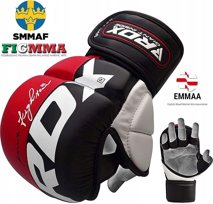 Rdx Rękawice Z Ochroną Żelową Mma T6 Czerwony S