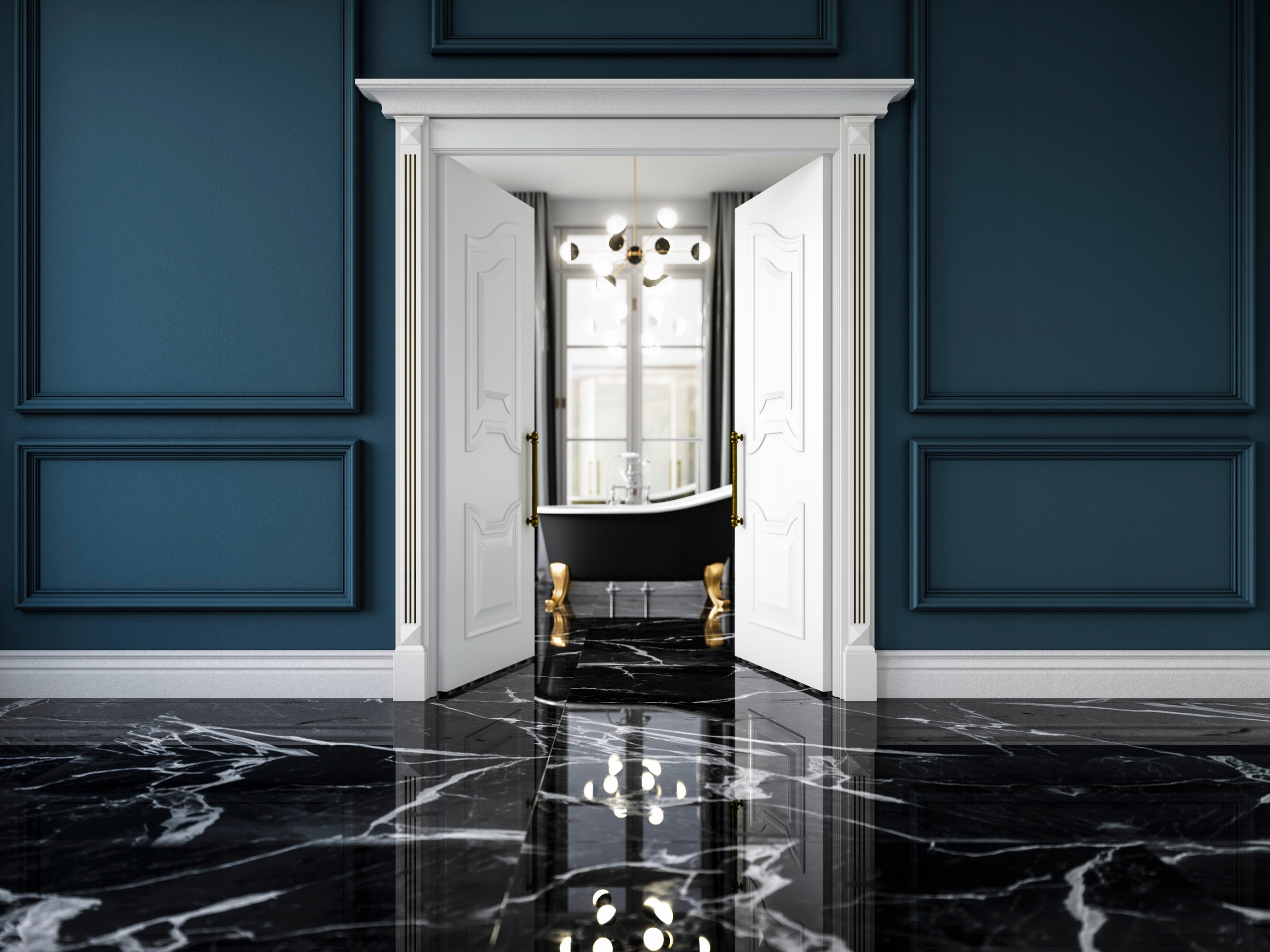 LISTWA biała ścienna ramkowa 2,2x240cm.Creativa naścienna sztukateria LPC03 Wysokość produktu 2.2 cm