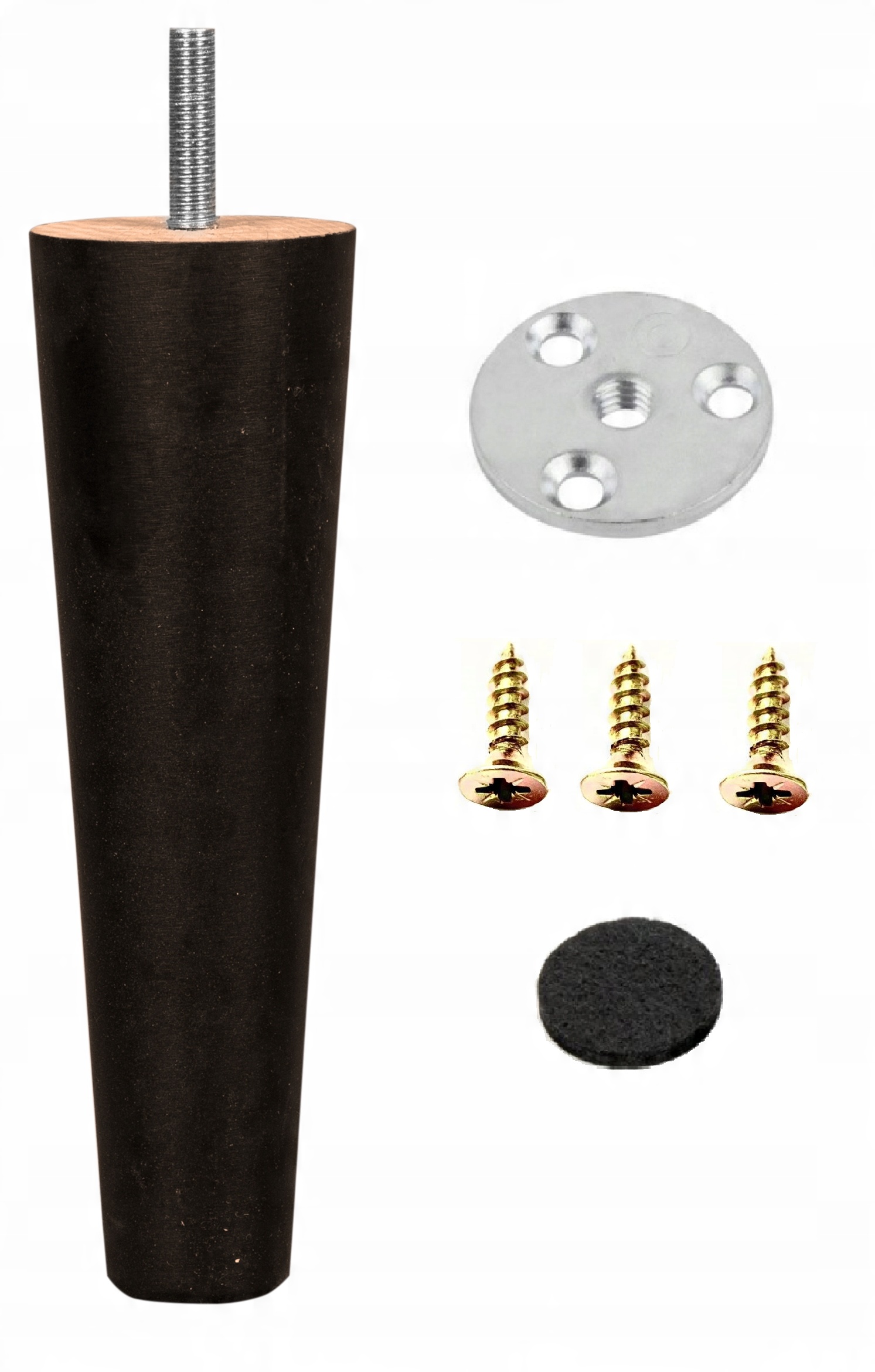 

Nogi Nóżki Drewniane Czarny Mat Wys 15CM Zestaw