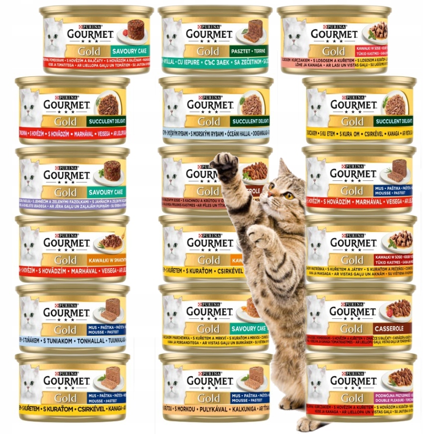 Levně Gourmet Gold MIX 18 Příchutí Sos Pěna Paštika 72x85g