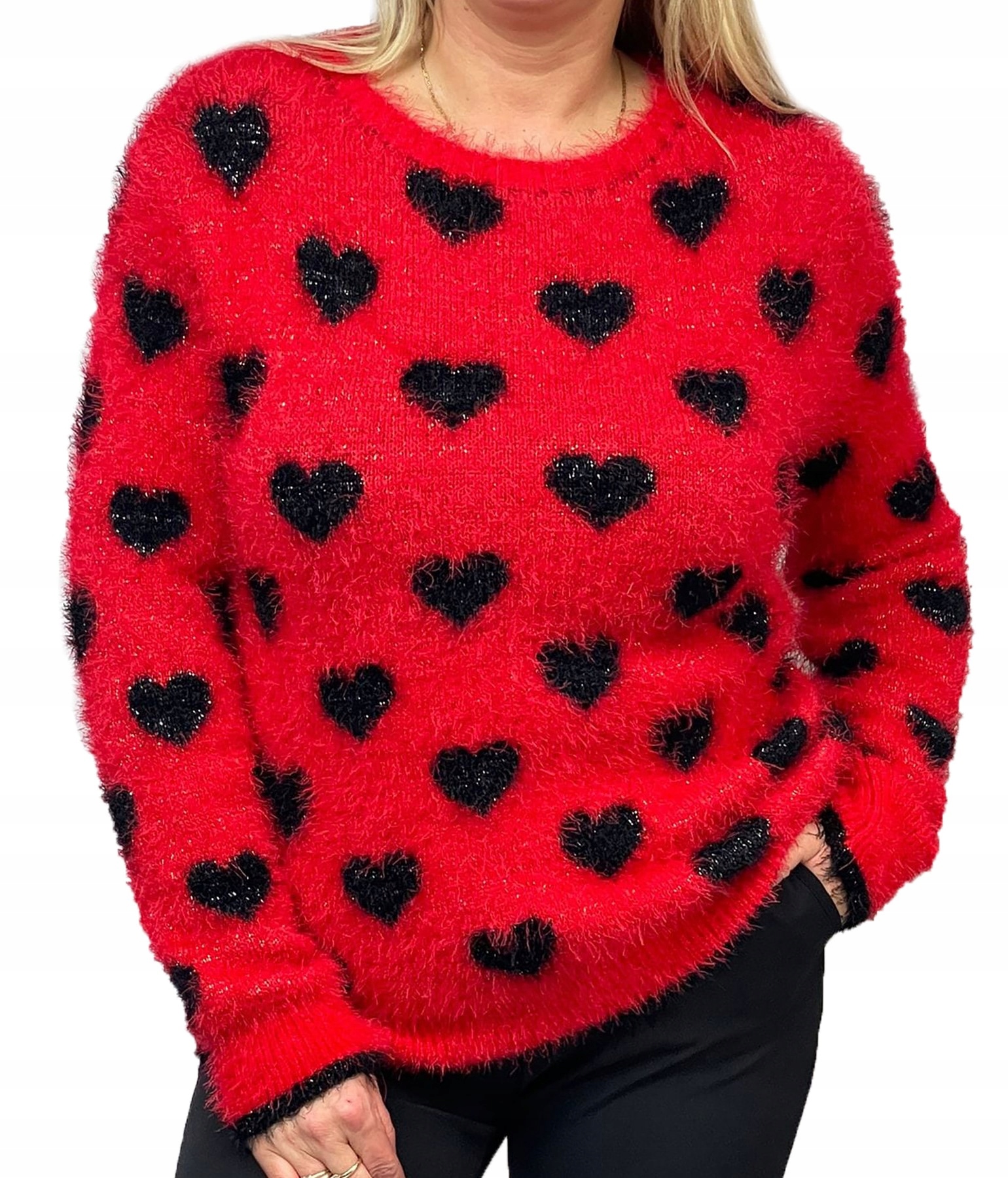 

F551 Sweter Damski Alpaka W Serduszka roz. 42