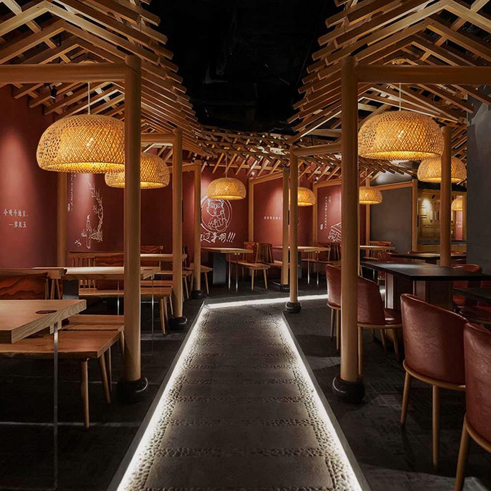 LAMPA WISZĄCA BAMBUSOWA E27 BOHO PLECIONA 60cm Zasilanie sieciowe