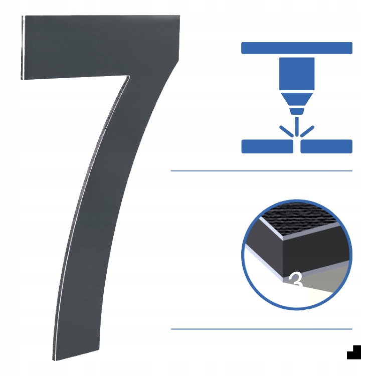 NUMER DOMU NUMER NA DOM lub DRZWI | CYFRY i LITERY | WYSOKOŚĆ 20cm ANTRACYT Kod producenta TABLICZKA ADRESOWA NA BUDYNEK CONF0010