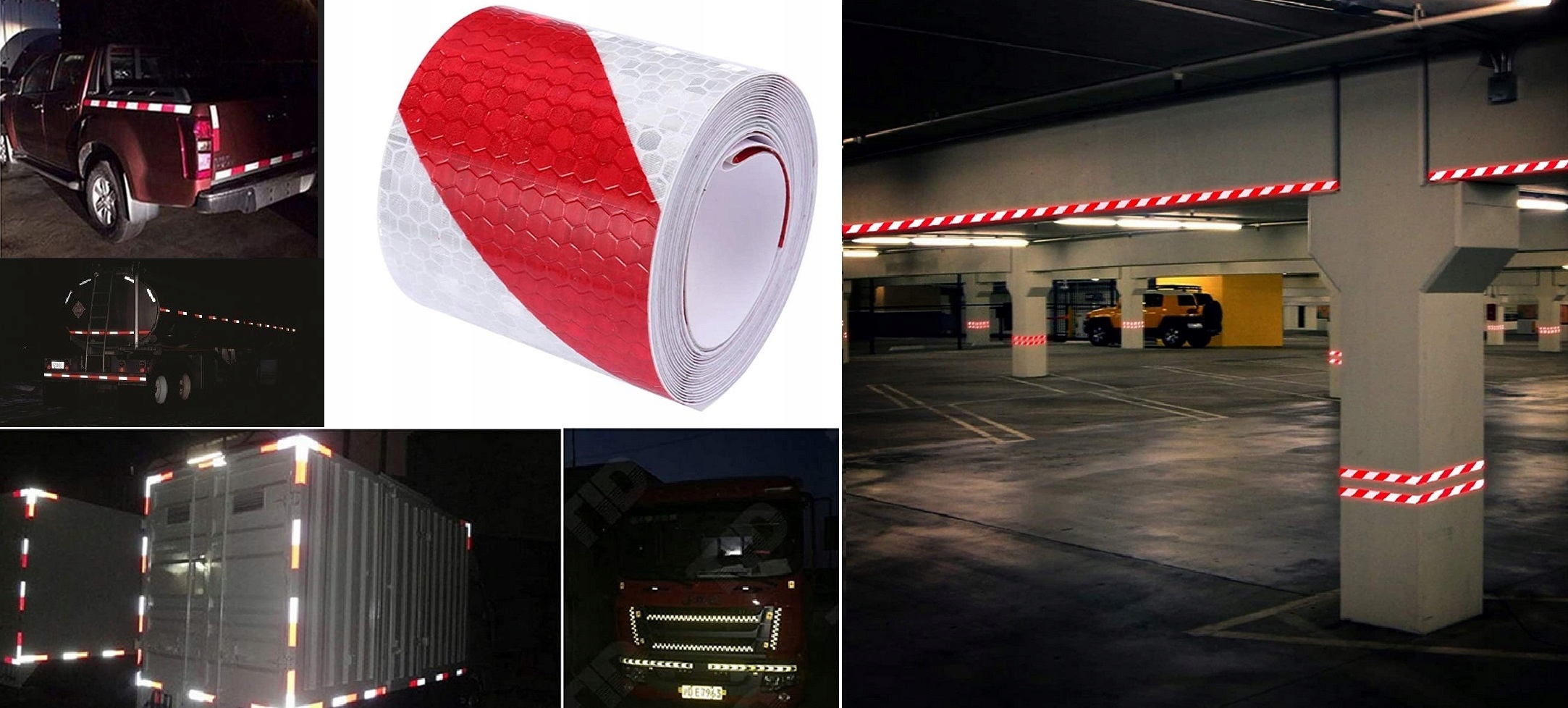 TAŚMA ODBLASKOWA SAMOPRZYLEPNA OSTRZEGAWCZA ODBLASK CZERWONY BIAŁY 5m Numer katalogowy producenta ODBLASK RED / WHITE