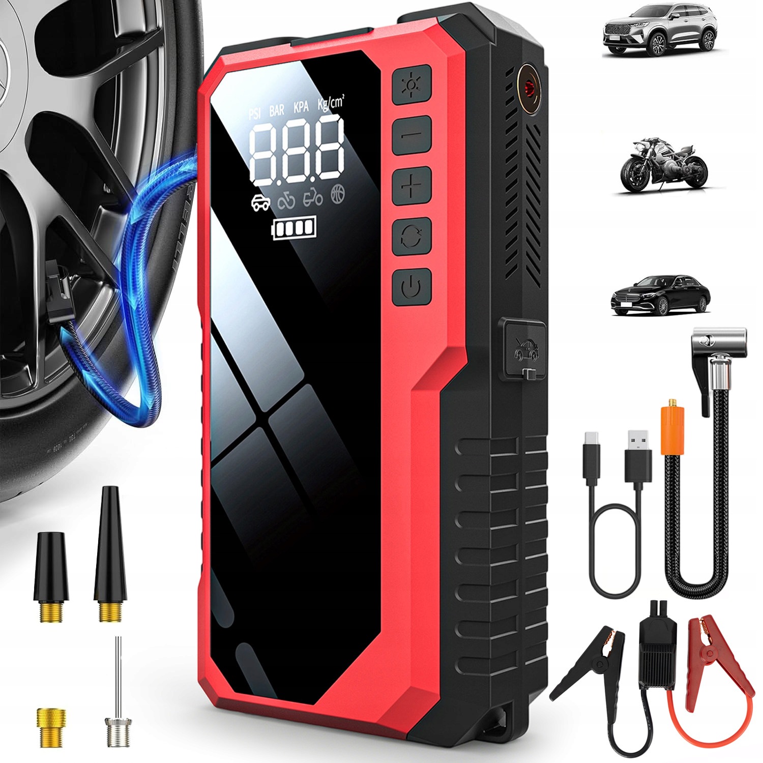 Zariadenie Na Štartovanie Jump Starter Booster 6400 Mah Powerbanka Do Auta