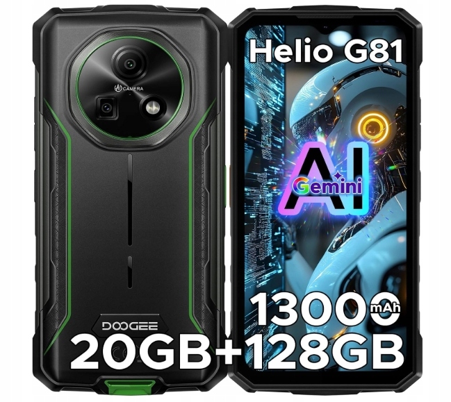 Smartfon Doogee Fire 5 Pro 4GB 16GB 128GB Lte 6,6" 13000mAh Green