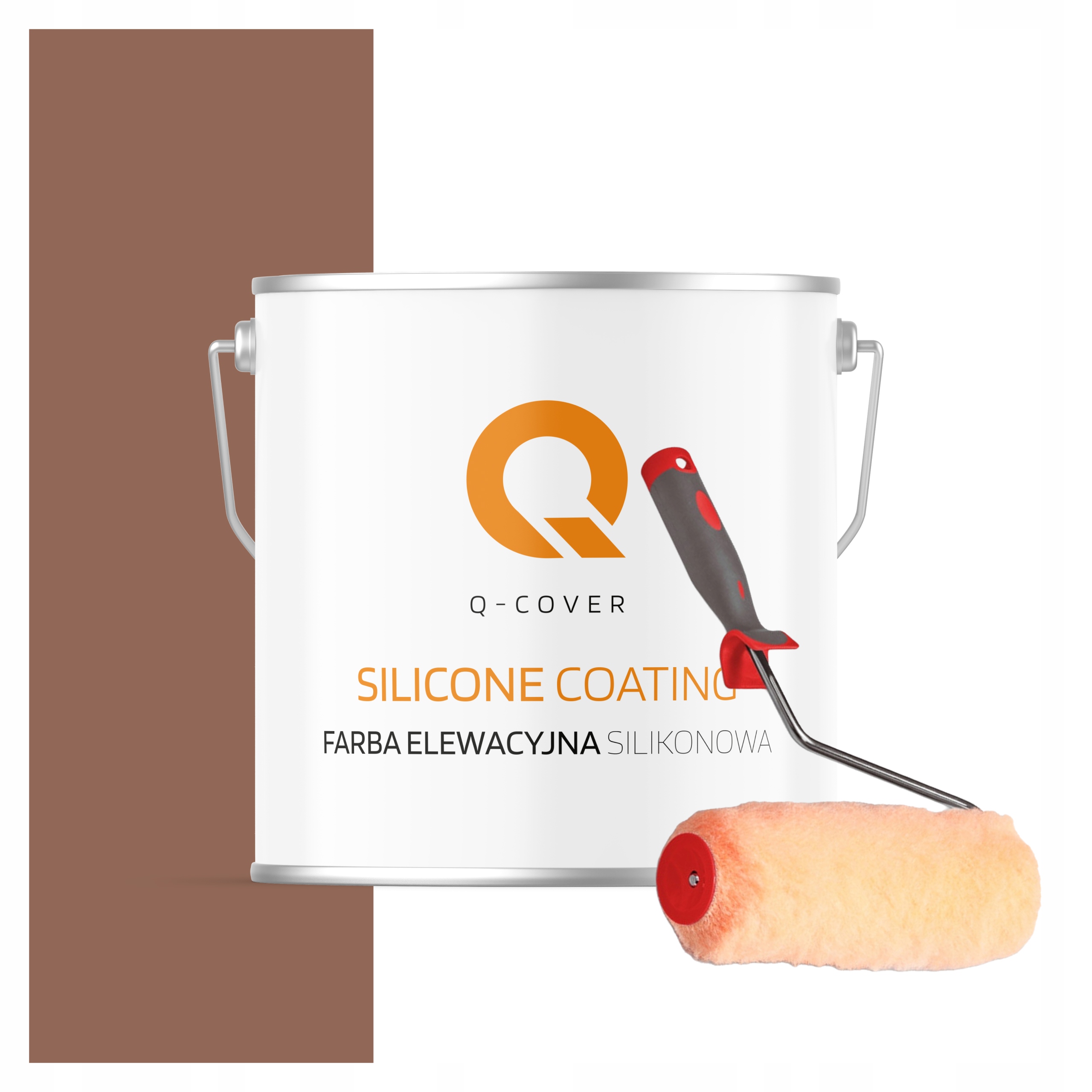 Vonkajšia fasádna farba na omietku 5L, farba hnedá Uv valček