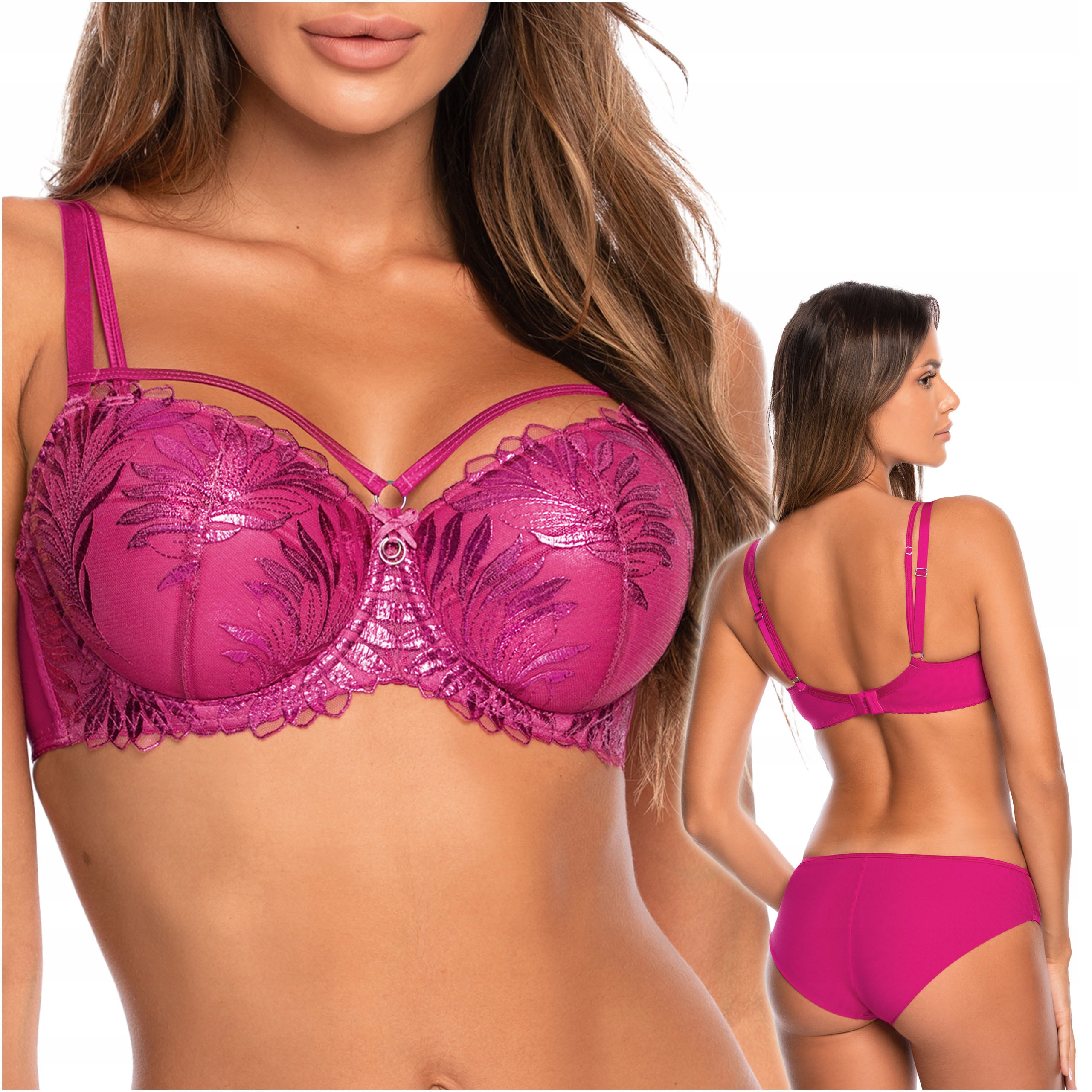 Podprsenka Push Up 65E Vyjímatelné vložky Růžová Pushup podprsenka Axami V-10261