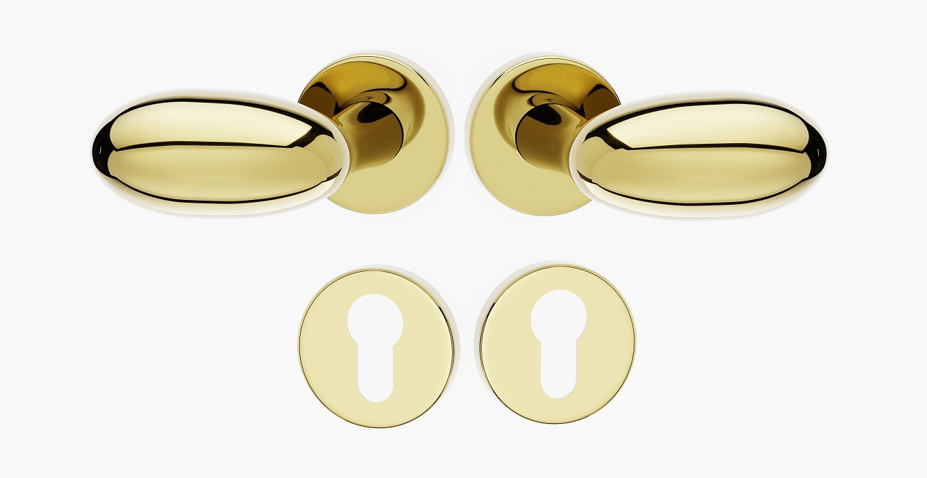 Dverové gombíky Uovo Ro zlaté rozety Wb