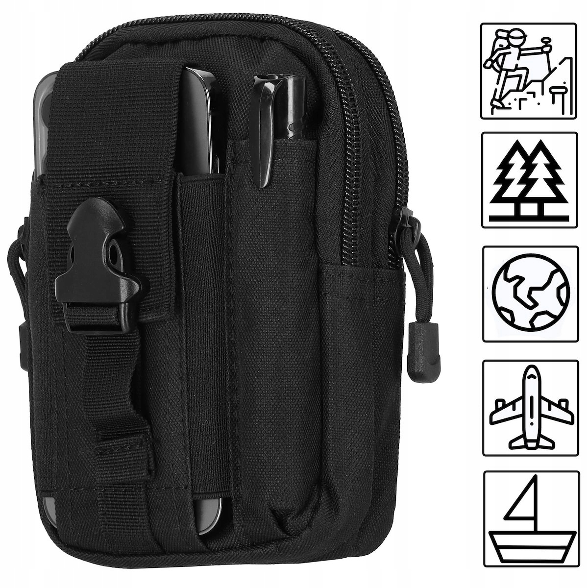 SASZETKA NERKA ETUI WOJSKOWA TAKTYCZNA BIODRÓWKA CZARNA POJEMNA MĘSKA MOLLE Typ saszetka