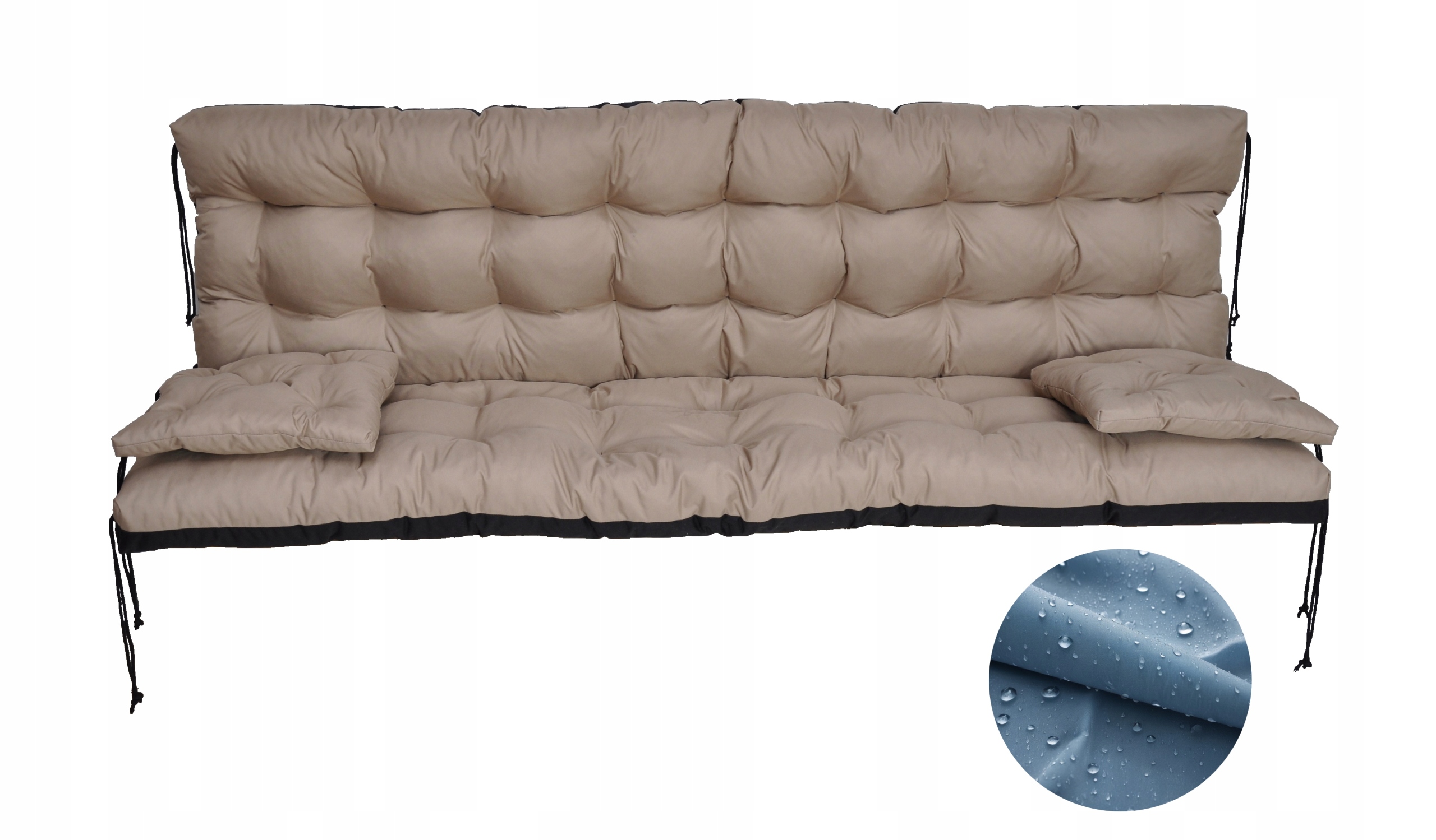 Wodoodporna Poduszka na Huśtawkę na Ławkę Ogrodową 180 cm Poduszki 40x40