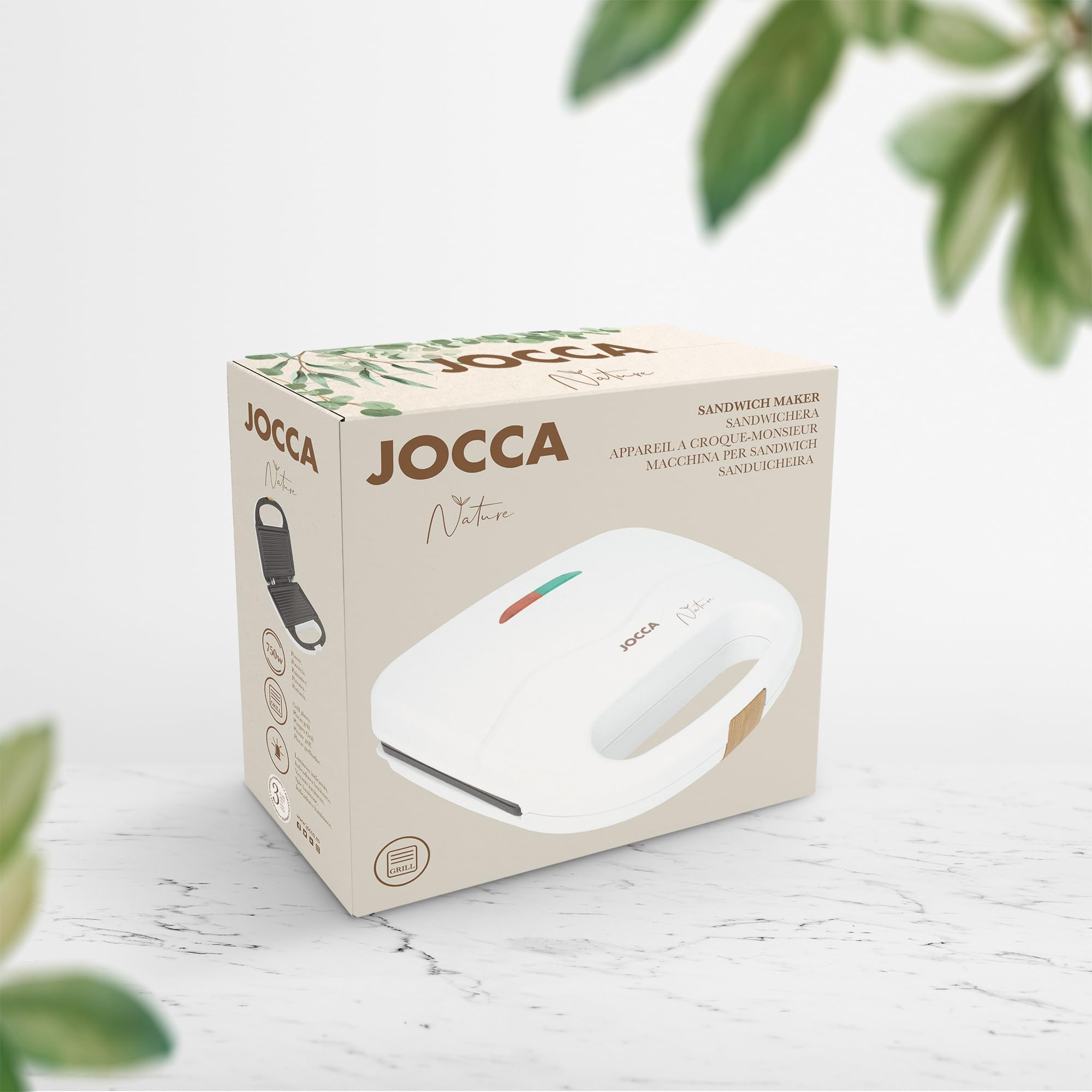 JOCCA Sandwichtoaster 2 Kromki Antyprzywierające Płyty Drewniany Design — miniatura 7