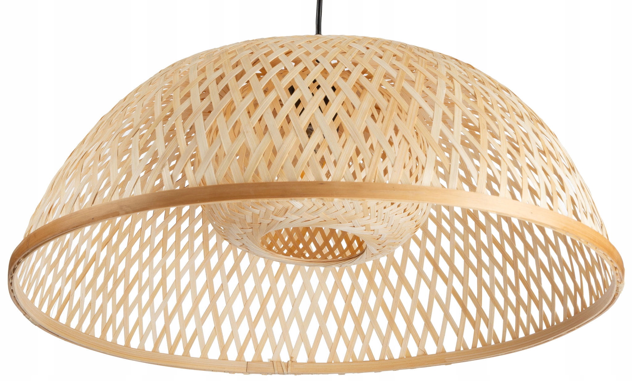 Duża Lampa wisząca bambusowa 50cm boho Bari podwójna PHU14D