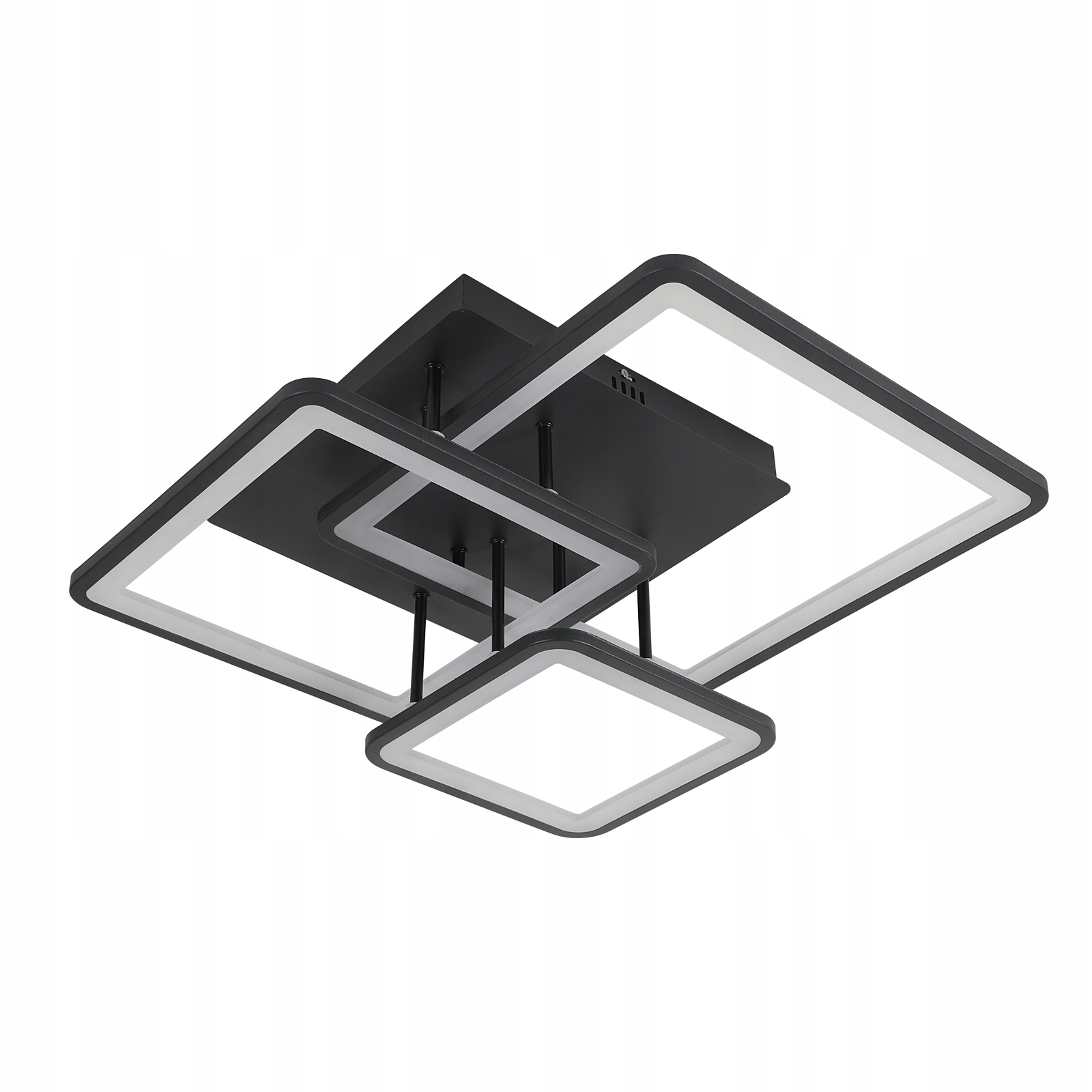 Led Stropní Svítidlo Černý Lustr S Dálkovým Ovládáním Čtvercové Moderní 39W