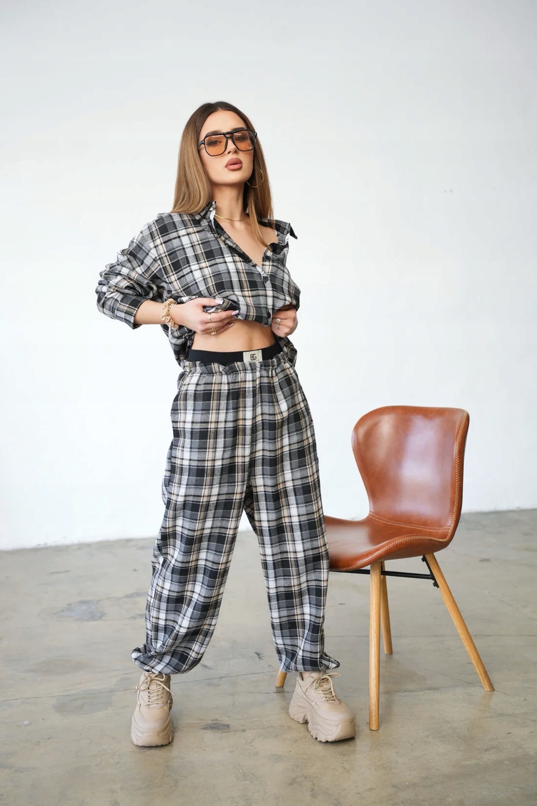 Dámské kalhoty Bg Friday černá-béžová M