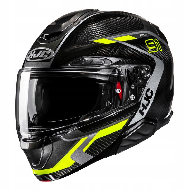 Hjc RPHA91 Carbon Lagos Black Yellow Motocyklová Prilba S Čeľusťou