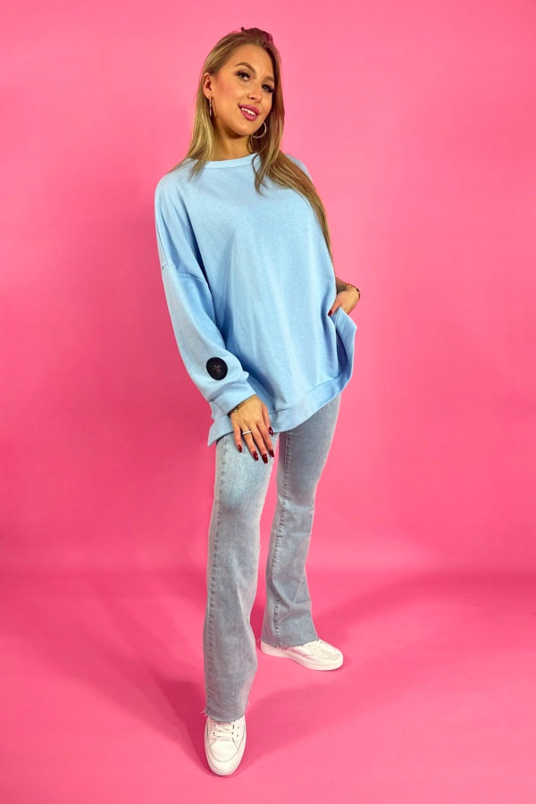 Bluza damska dresowa oversize Me Gusta Niebieska Rozmiar uniwersalny