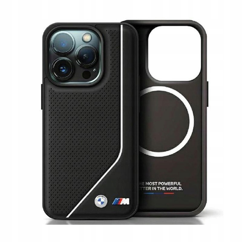 Bmw Perforated Twisted Line MagSafe Etui iPhone 15 (czarny)