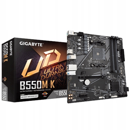 Gigabyte B550M K 1.0 M/b Rodina procesorov Amd Zásuvka procesora AM4