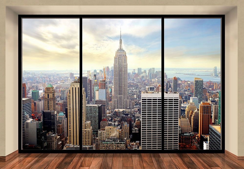 

Fototapeta Manhattan Nowy Jork w oknie 366x254 cm