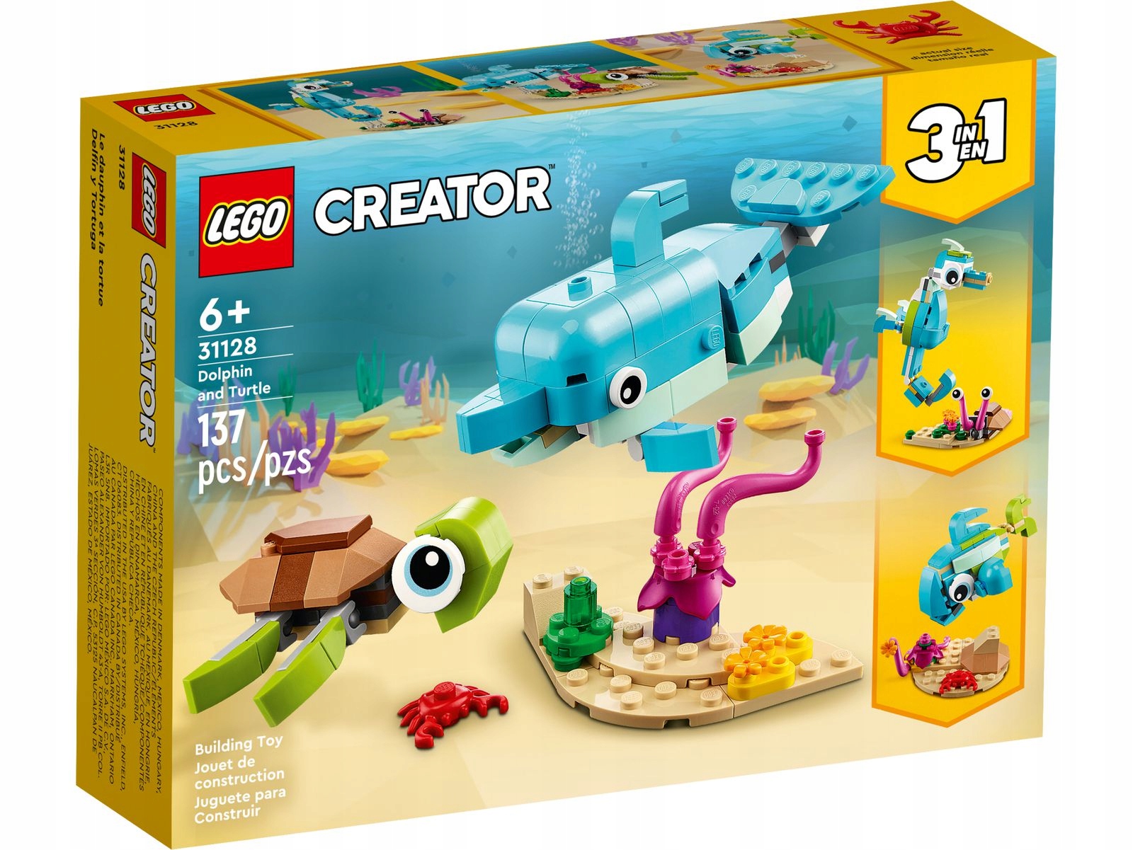 NOWE LEGO CREATOR 31128 DELFIN I ŻÓŁW