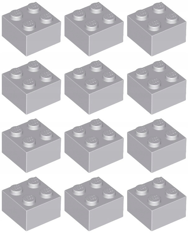 

Lego 3003 Klocek 2x2 szary jasny Lbg (15g) 12 szt.