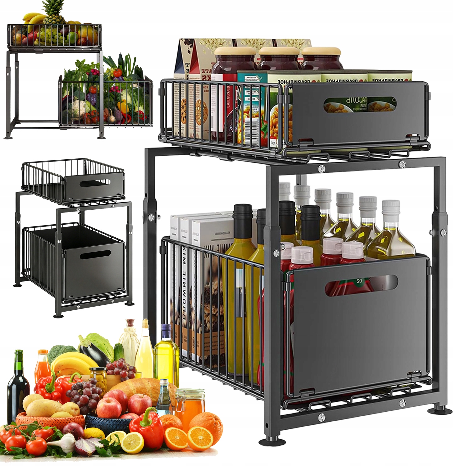 Stabilní Skříňový Organizér Se Zásuvkami Pro Čisticí Prostředky A Koření