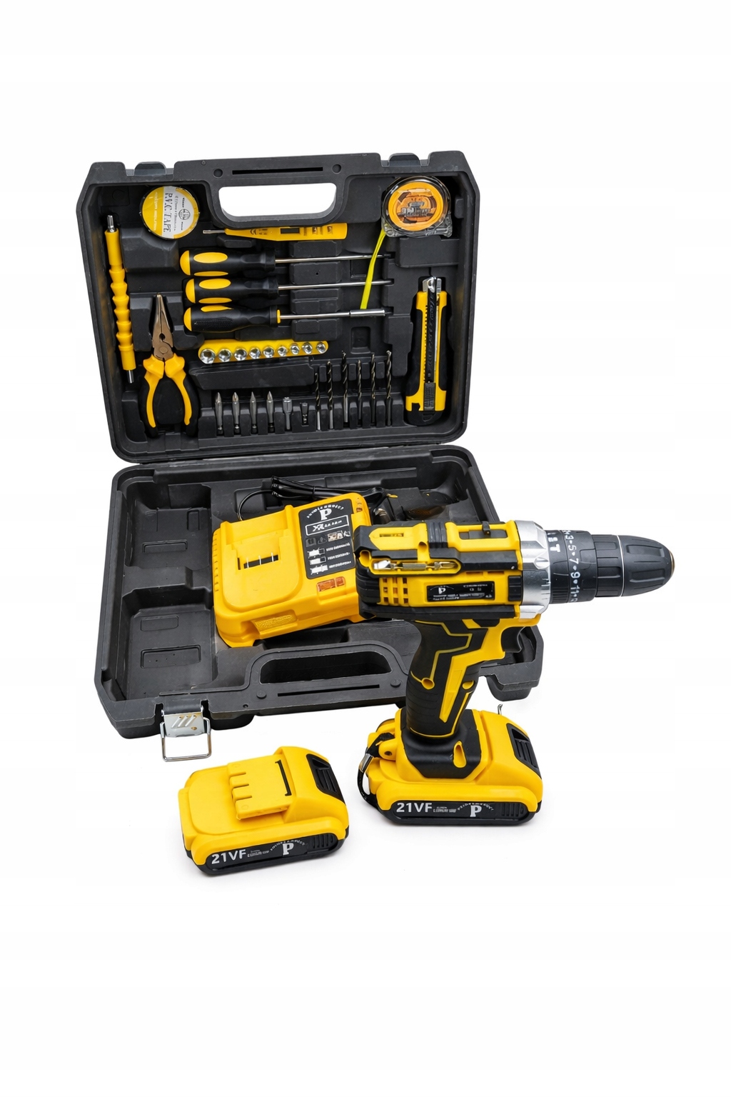 Aku Vrtačka 21V, Sada 30 Kusů, Kufr Na Bity A Vrtáky