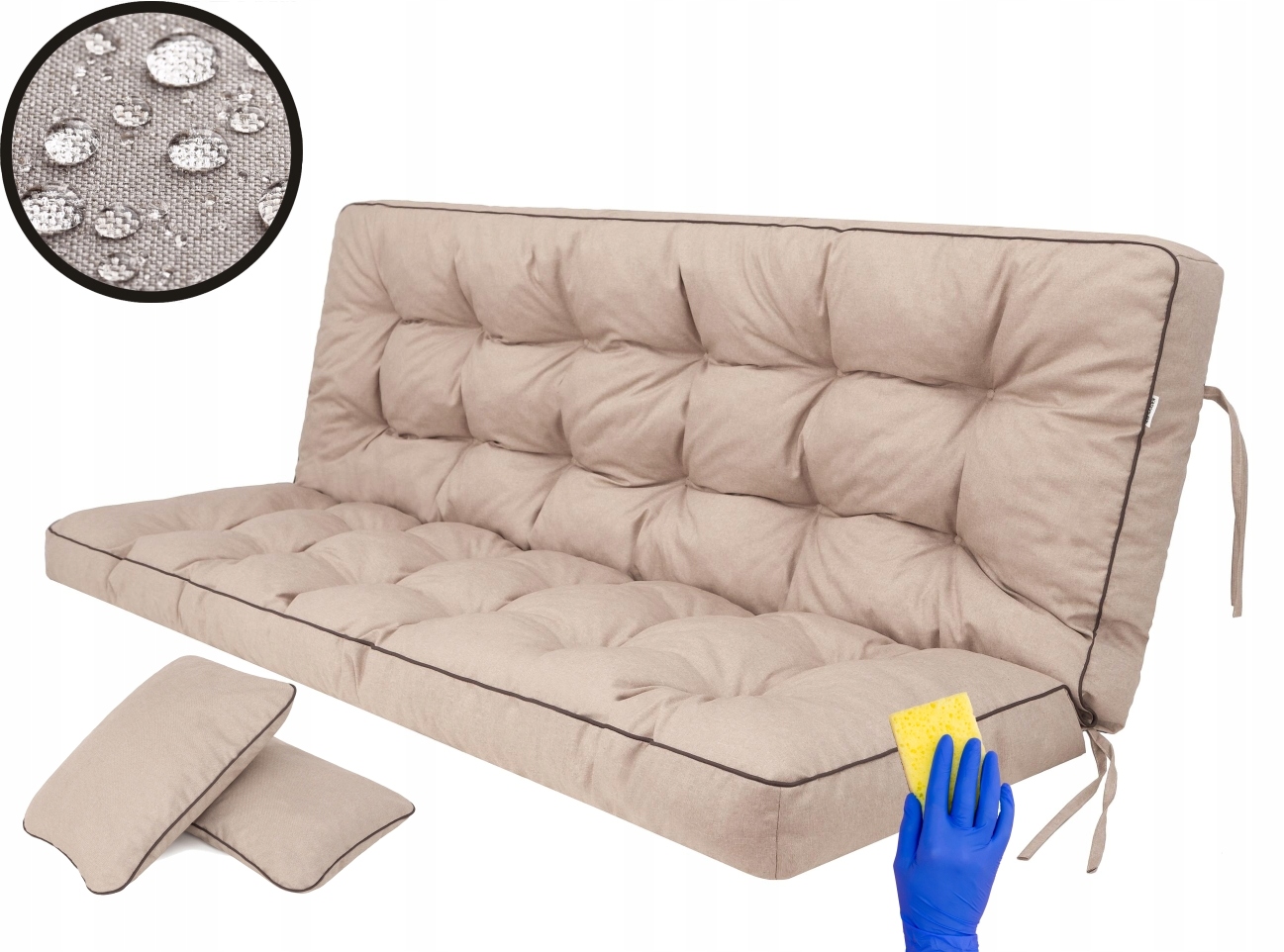 Polštář zahradní 100x105 cm na houpačku, na lavičku voděodolný Polštáře