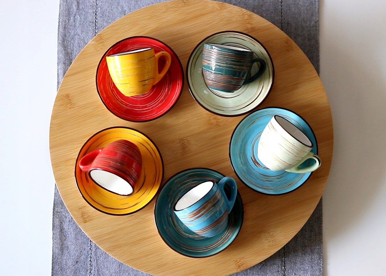 Filiżanka do espresso 75 ml ze spodkiem 11 cm Wilmax porcelanowa czerwona Linia ColorBoom