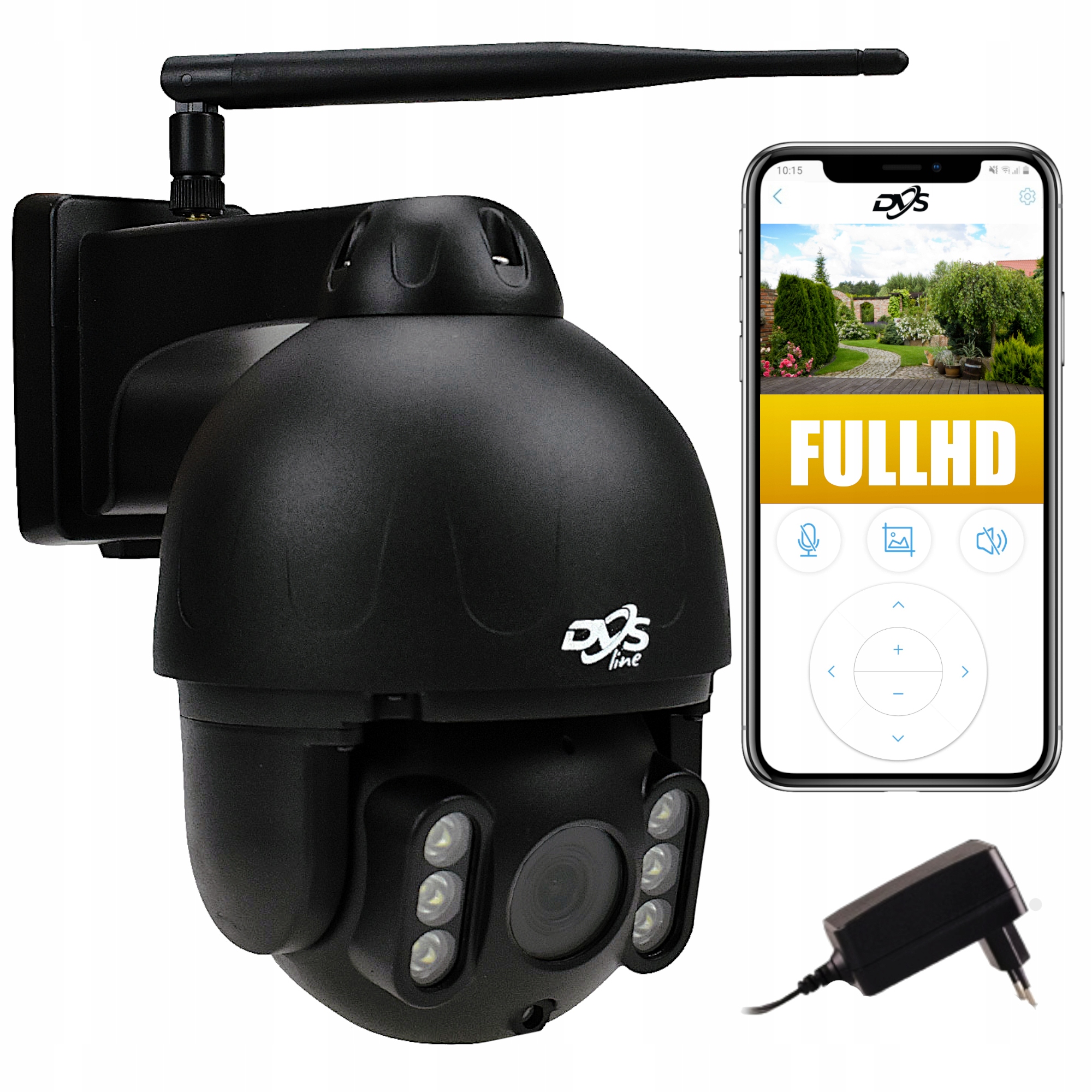 

Czarna Zewnętrzna Kamera Obrotowa Ip WiFI 2Mpx Dvs