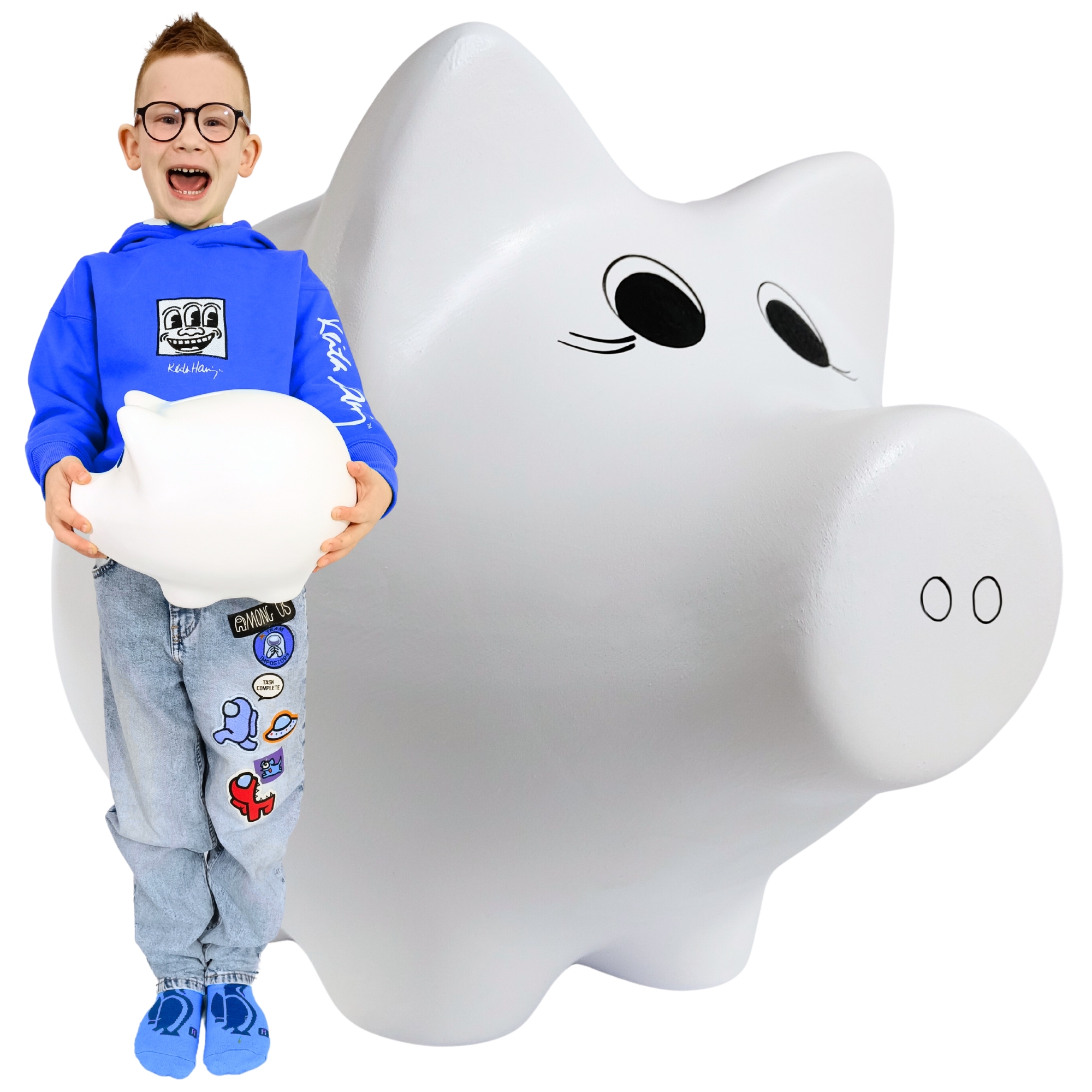 Pokladnička prasátko velké XXL k rozbití bez otevření pro děti keramická