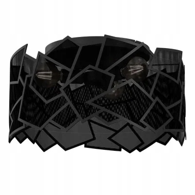 Luminex Stropná lampa Camo čierna 3xE27 15W kovová ozdobná IP20