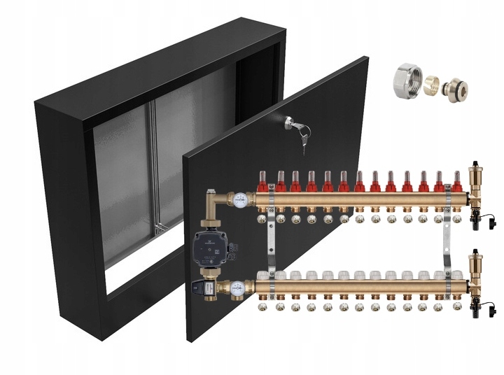 Rozdělovač 13 pro podlahovku s Pompou Grundfos +pex Nástěnná Skříňka Kouzla