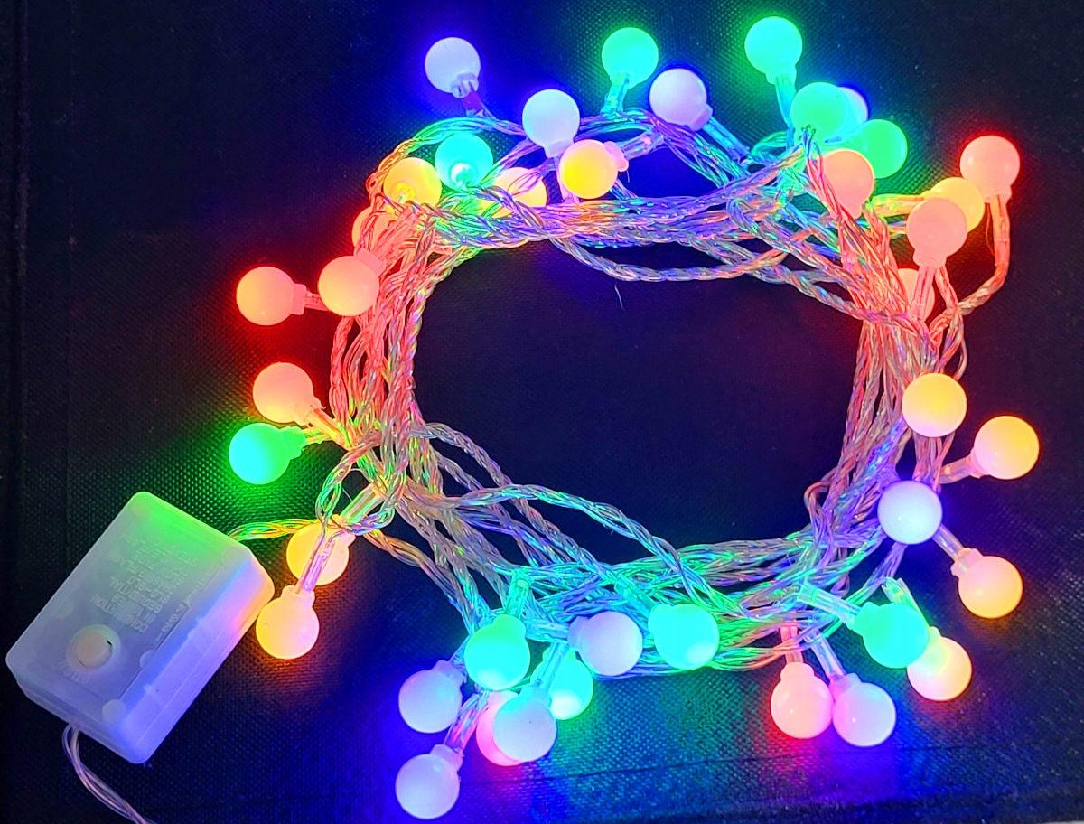 lampki CHOINKOWE LED 40 KULKI 5,5 m silikon multi Marka inna