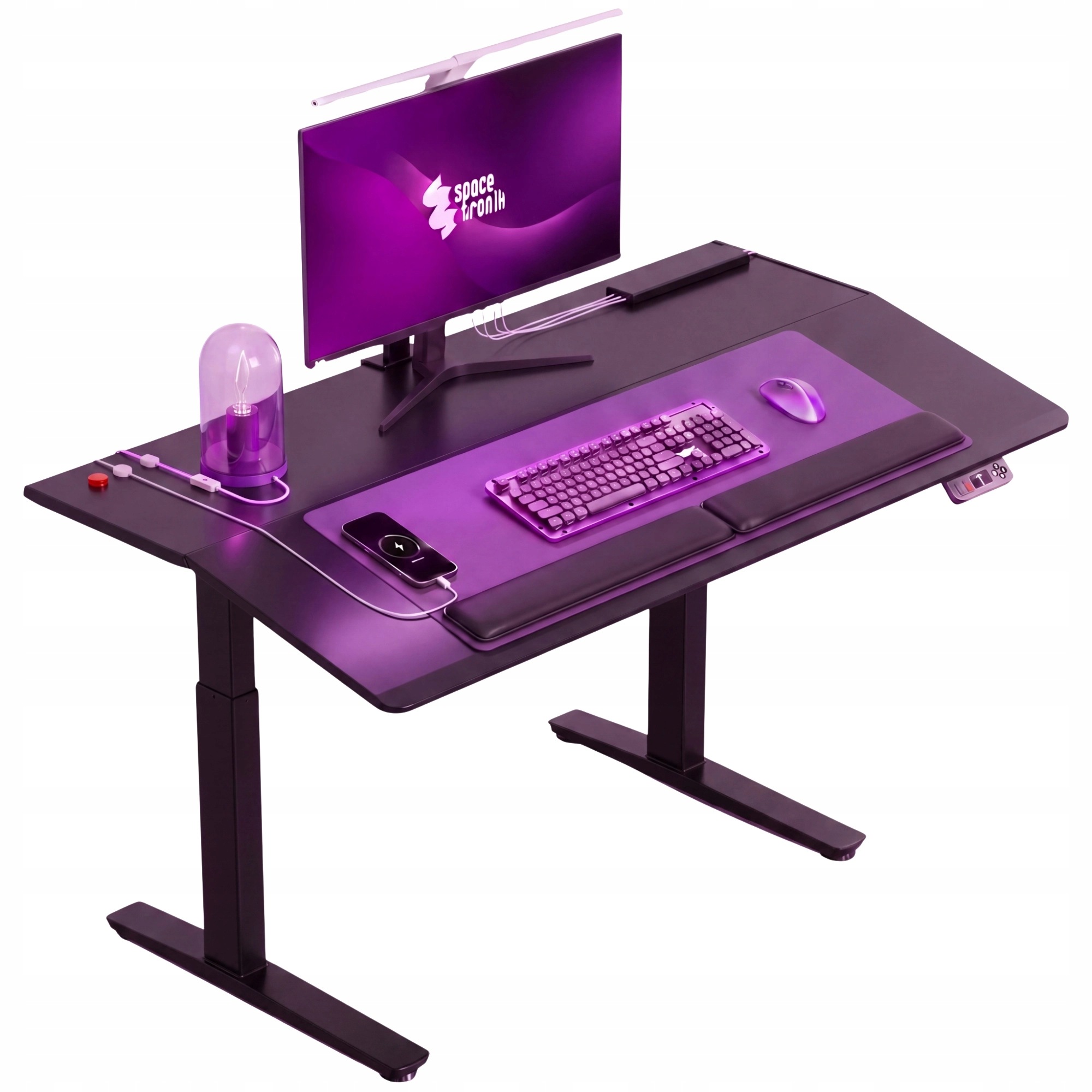 Elektrický Psací Stůl Nastavitelný 4 Motory s Naklápěcí Deskou 140x80 černé