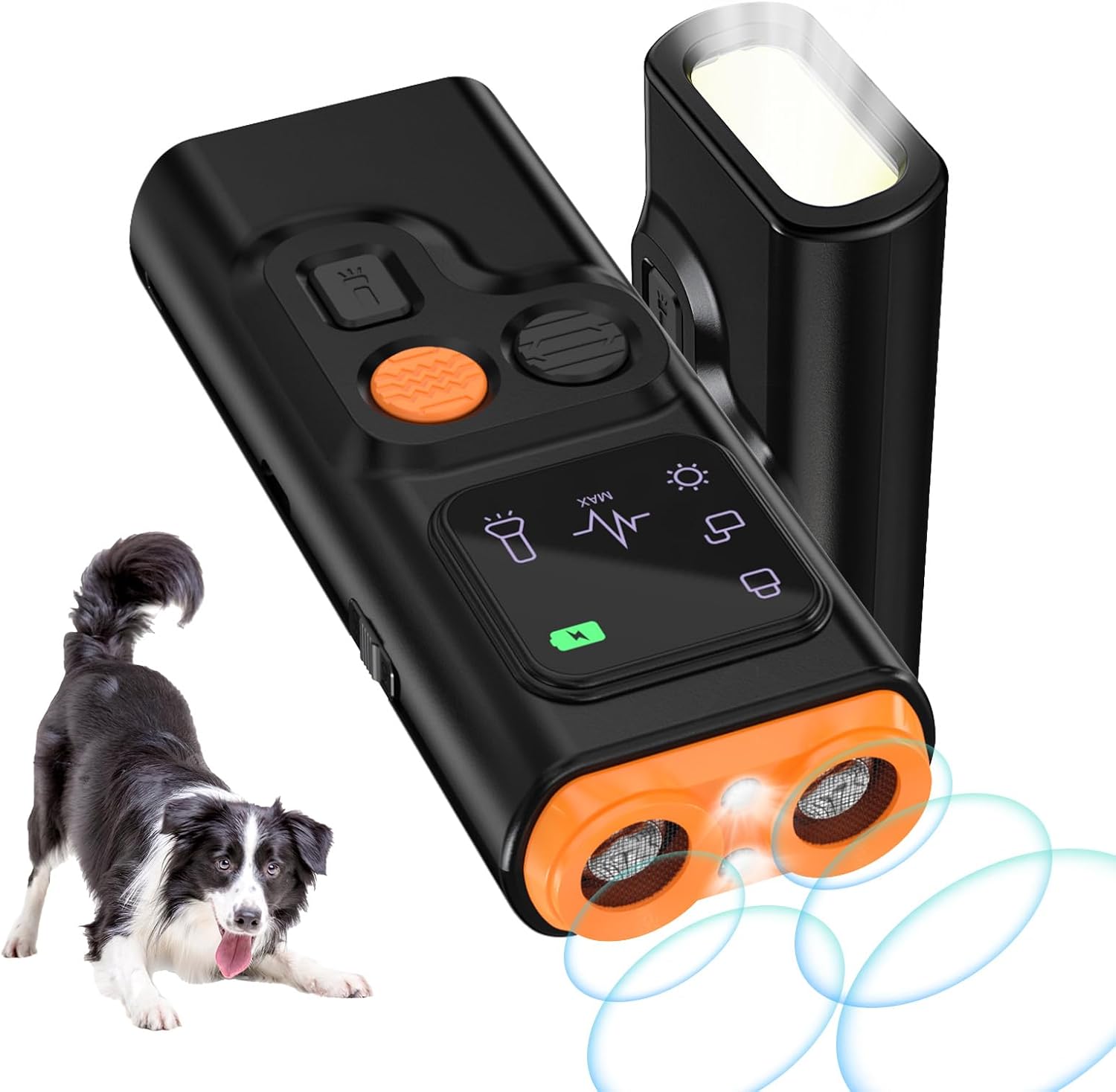 Levně Ultrasonický Led odpuzovač psů dobíjecí přes Usb černý