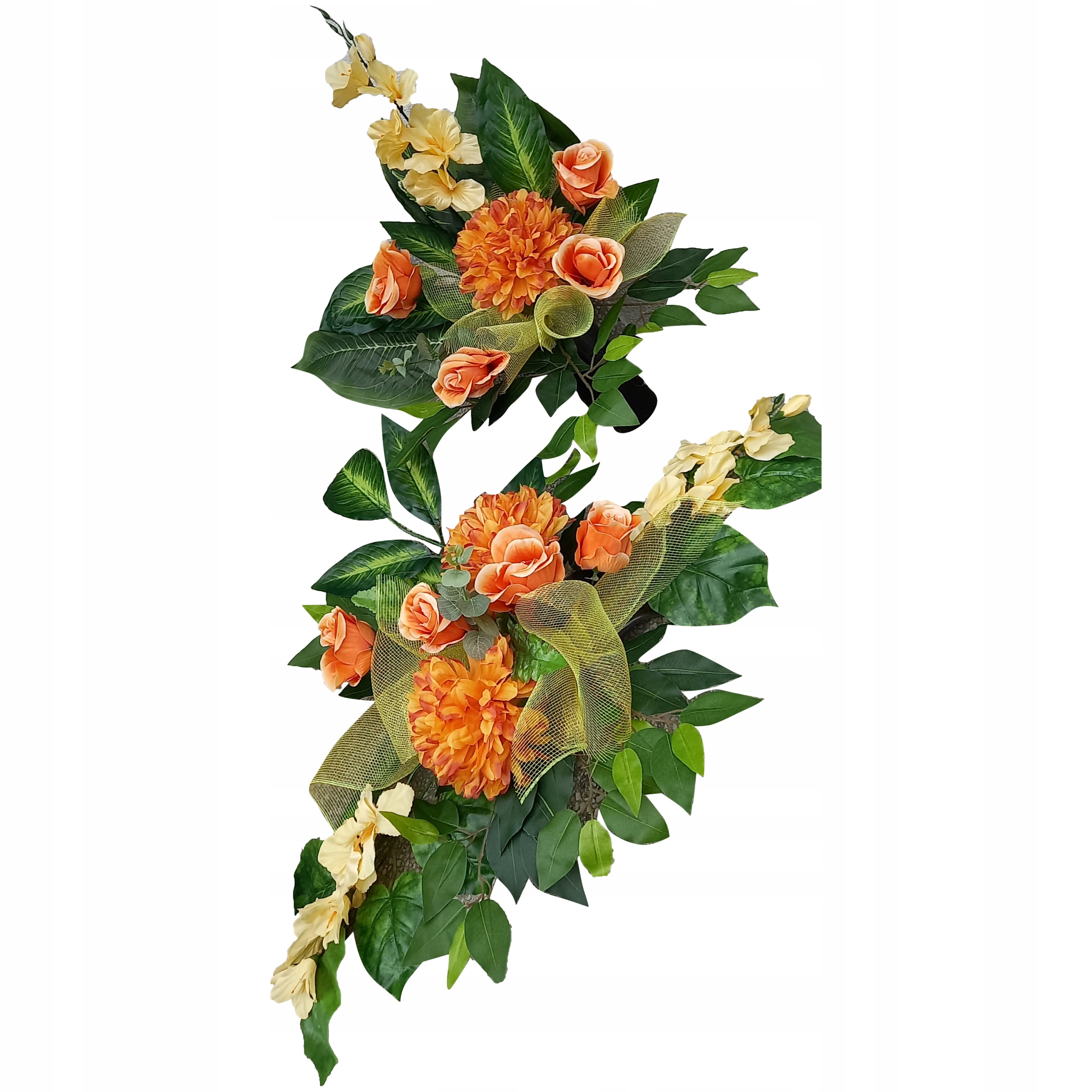 Kompozycja grób cmentarz + bukiet do flakonu