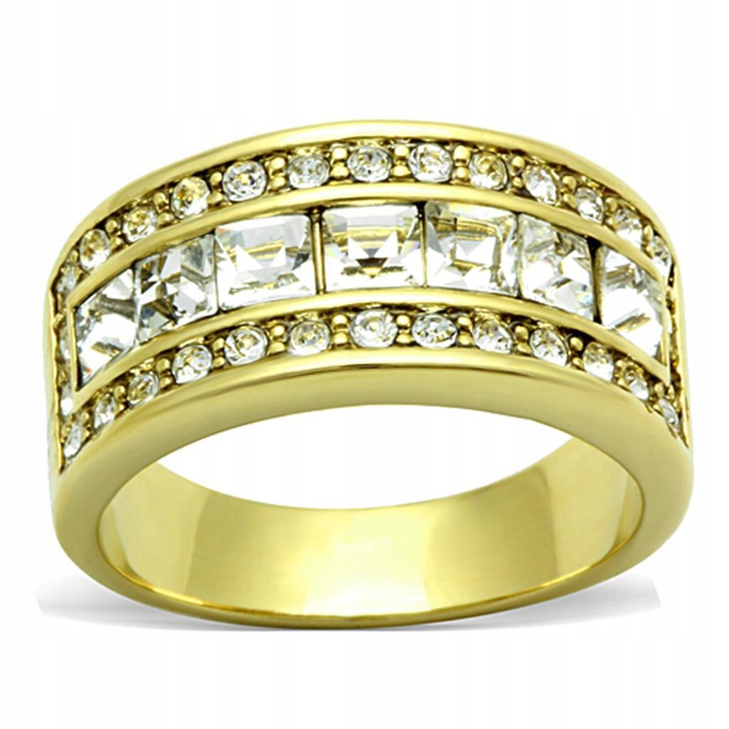 

Złoty pierścionek sparkling stal 316 L r. 20