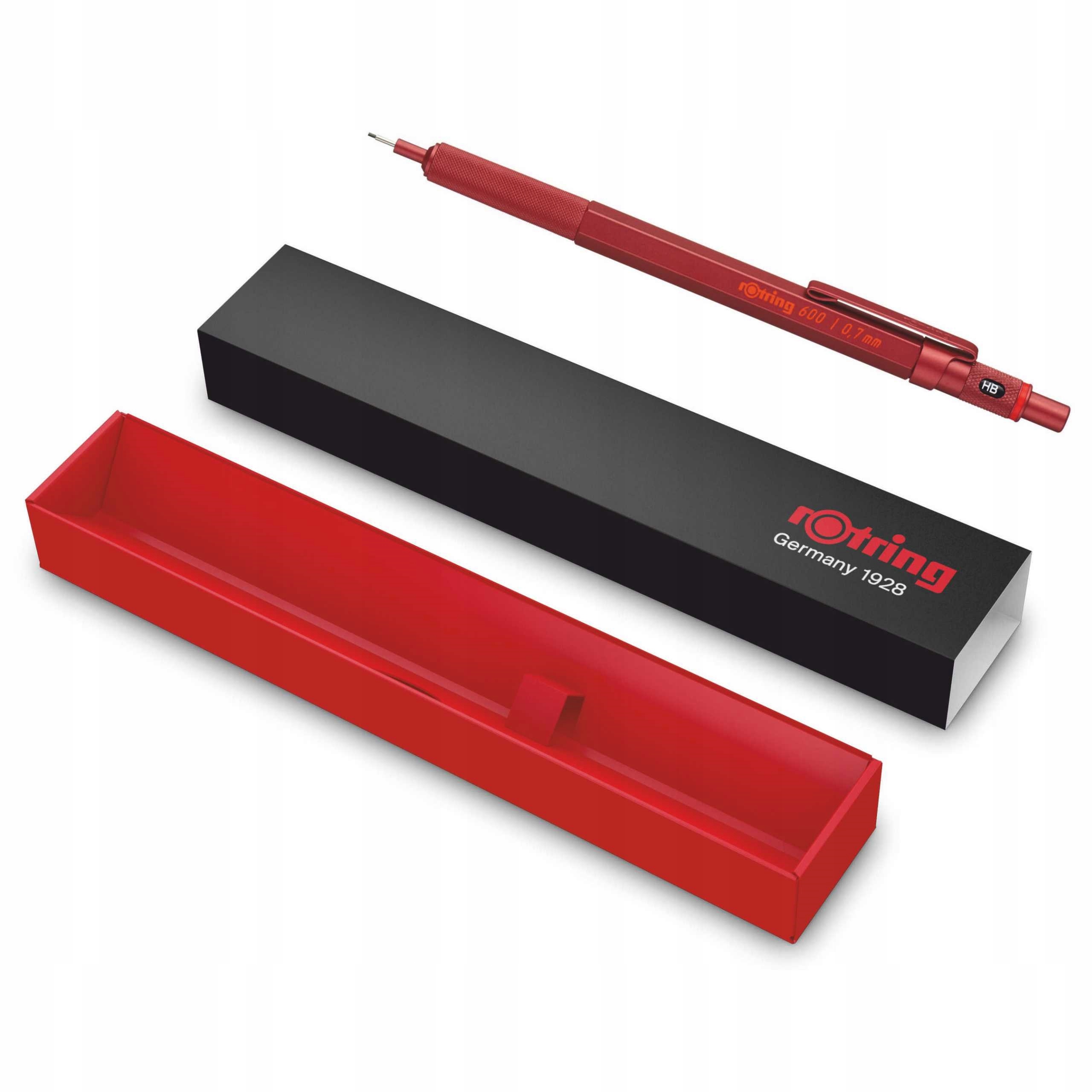 Ołówek automatyczny Rotring z gumką Ołówek metalowy 0,7 Hb czerwony