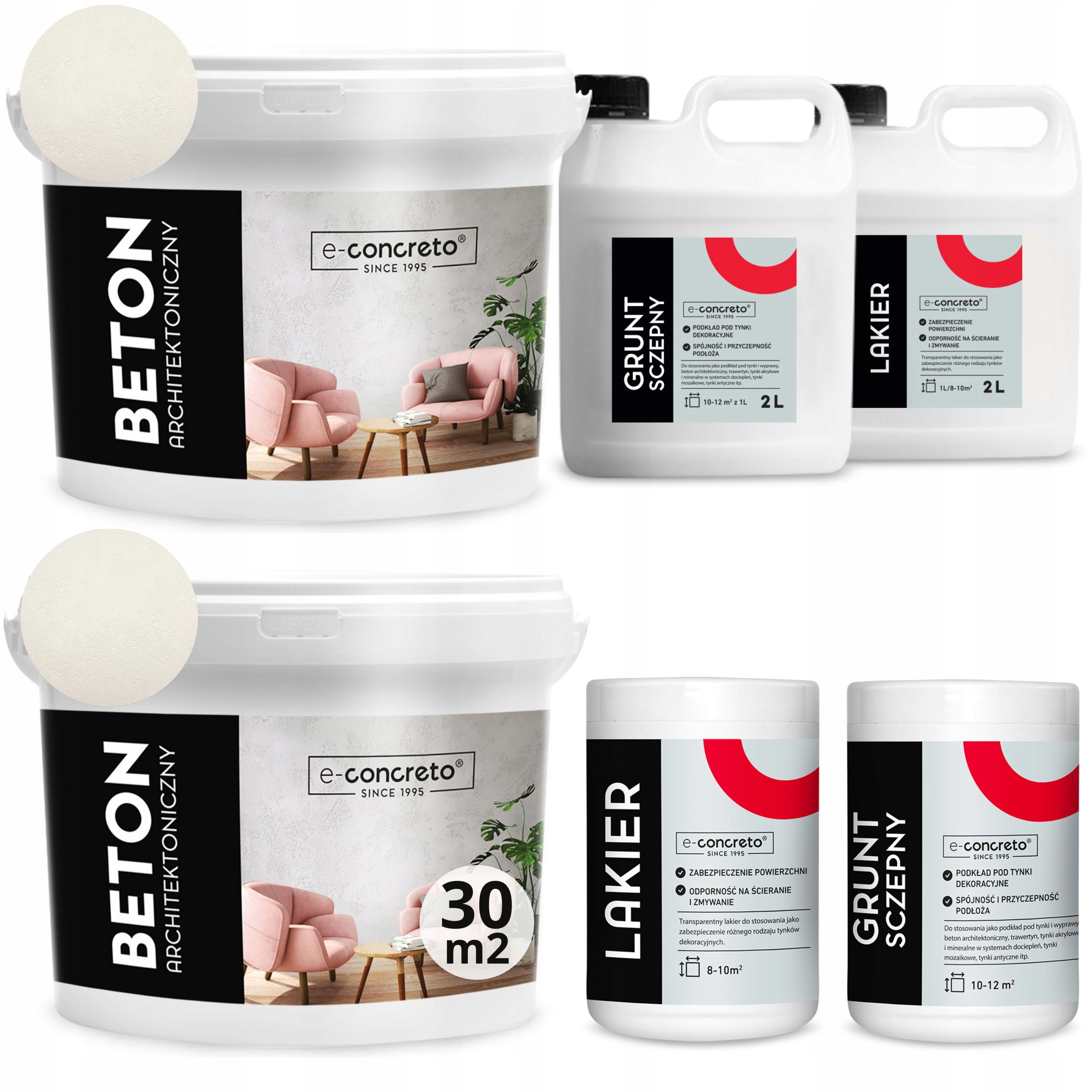 Architektonický beton Omítka Set 30 m2 (bílá Písková)