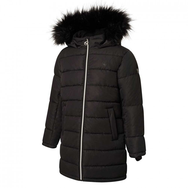 Y8322 Dare2B Jr Girls Striking II Jacket Black Kurtka zimowa 140